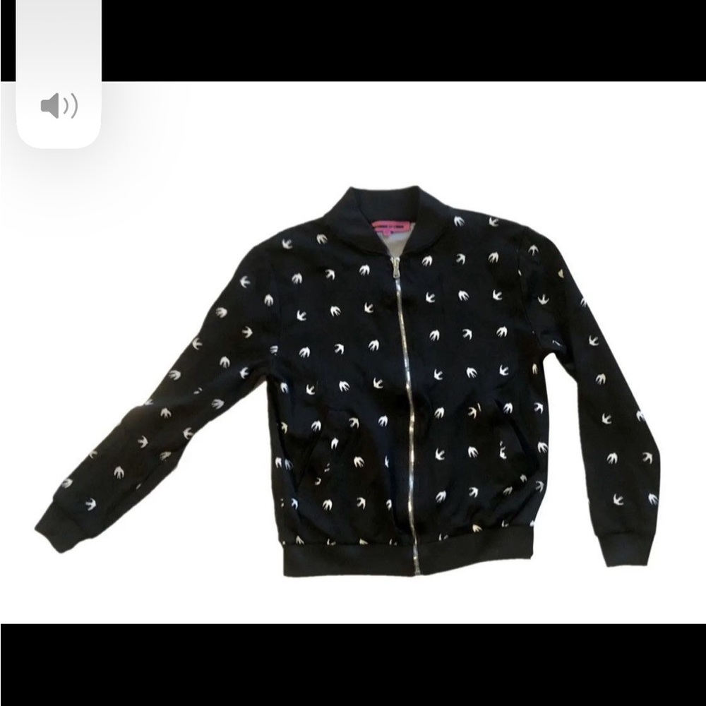 McQueen Black Bomber Jacket with swallow small